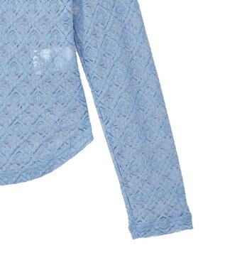 earth music&ecology フラワーレースプルオーバー Blue