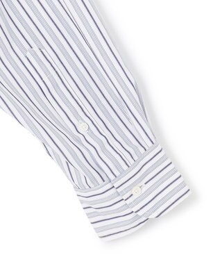 J.PRESS YORK STREET 【UNISEX】バンドカラー　ストライプシャツ ホワイト系1