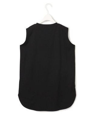 ICB L 【接触冷感・洗える】コンパクトスムース ノースリーブ Tシャツ ブラック系