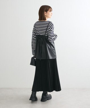 Green Parks ボーダーゆるチュニック Dark Navy