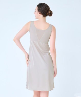 BRADELIS New York 【BRADELIS NewYork peace】綿混キャッチャーカップレースブラスリップ25 補正 下着 インナー カップ付き ワンピース グレージュ