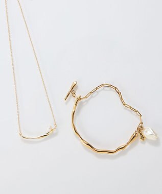 Phoebe <オンワード限定セット>スライヴパールネックレス×フロウラインメタルブレスレット