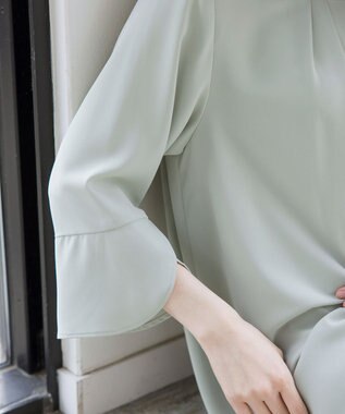 Tiaclasse L 【洗える】花びらスリーブチュニック ミント