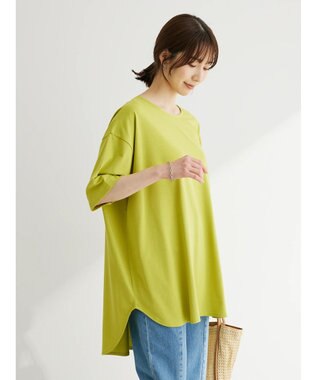 Green Parks 接触冷感バックカシュクールチュニック Lime Green