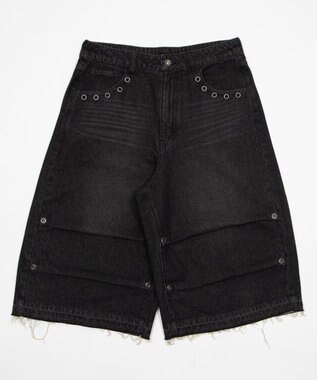 WEGO 【ユニセックス着用ITEM】パラシュートハトメショーツ デニムブラックソノタ