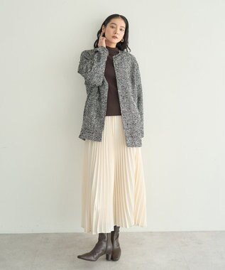 YECCA VECCA サテンプリーツスカート Ivory