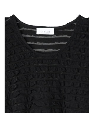 Green Parks ■ＥＳＣＡＲ　ウェーブカット×ローン刺繍ワンピース Black