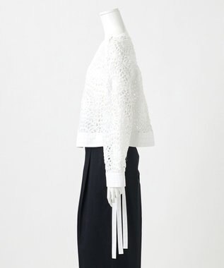 23区 【GOLD LABEL】オーガンジーテープエンブロイダリー ブラウス ホワイト系