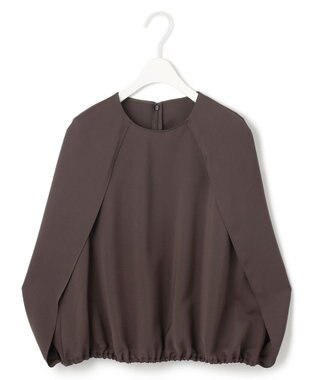 ICB L 【接触冷感・UVケア・吸水速乾・防シワ・洗える】 ドレープツイル ブラウス チョコレート系