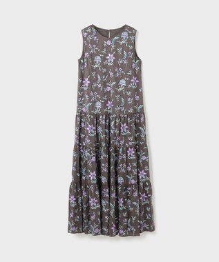 GRACE CONTINENTAL ティアードロングワンピース カーキ