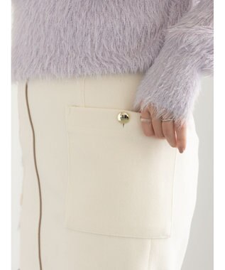 Te chichi メルトンジャージーナロースカート オフホワイト