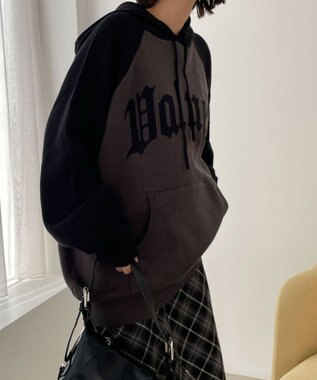 WEGO グラフィックニットパーカー ブラック