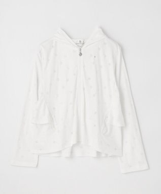 組曲 KIDS 【UVケア】【150-160cm】フラワーオパール パーカー オフホワイト系