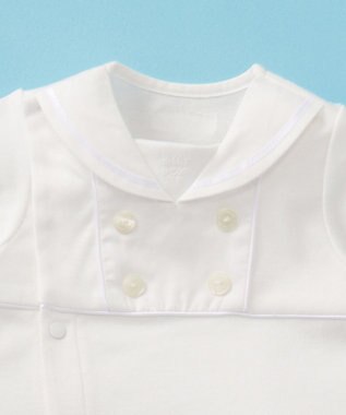 MIKI HOUSE HOT BISCUITS 【ミキハウス】 ツーウェイオールセットセーラーカラー風【秋冬向け】 白