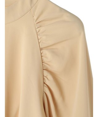 earth music&ecology ラグランギャザースリーブブラウス Beige