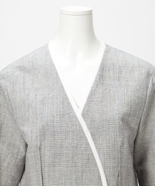 23区 【GOLD LABEL】ウールリネン ノーカラー ジャケット グレー系