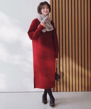 ANY SIS Airニット ワンピース レッド