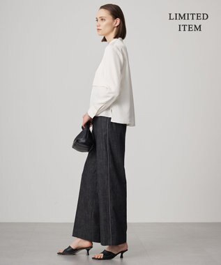 ICB 【WEB限定・洗える】シルキーツイル  クロップドシャツ オフホワイト系