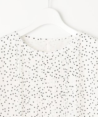 自由区 L 【洗える】ロイヤルシフォンドット柄 ブラウス オフプリント