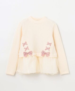 ANY KIDS 表起毛 レースアップ チュニック エクリュ