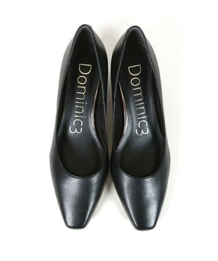 Dominic3 晴雨兼用 スクエアトゥ レザーパンプス ブラック