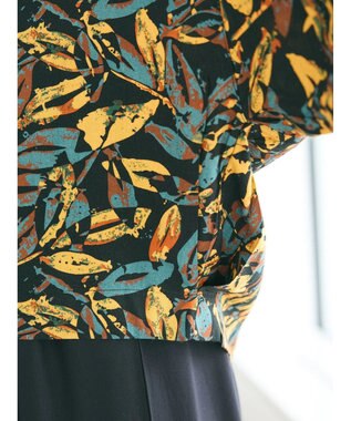 CRAFT STANDARD BOUTIQUE レーヨン柄プリントワイドシャツ Mustard