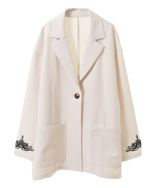 Green Parks ・ＥＬＥＮＣＡＲＥ　ＤＵＥ　袖コード刺繍ジャケッ Ivory