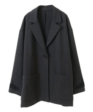 Green Parks ・ＥＬＥＮＣＡＲＥ　ＤＵＥ　袖コード刺繍ジャケッ Charcoal Gray