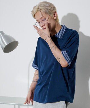 WEGO 【ユニセックス着用ITEM】シャツレイヤードT（SS） ネイビー