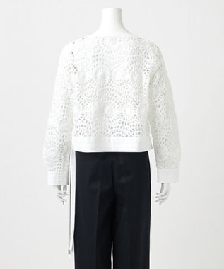 23区 【GOLD LABEL】オーガンジーテープエンブロイダリー ブラウス ホワイト系