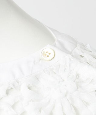 23区 【GOLD LABEL】オーガンジーテープエンブロイダリー ブラウス ホワイト系