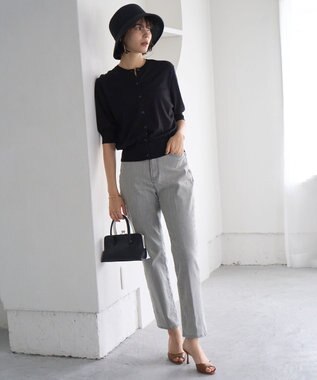 UNFILO 【接触冷感/UVケア/抗菌防臭】スゴ機能 ハーフスリーブカーディガン ブラック