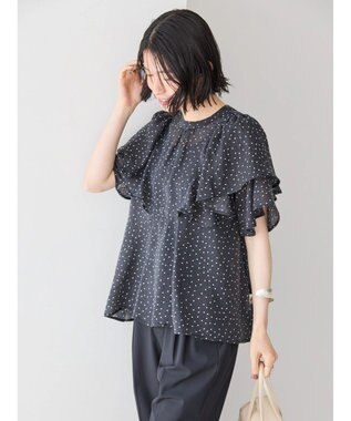 AMERICAN HOLIC 接触冷感シアーフリルブラウス Dot
