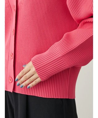Green Parks スポンディシュ畦編みショート丈カーディガン Pink