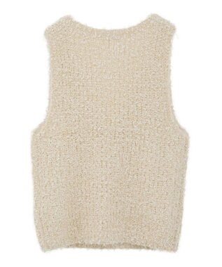 earth music&ecology ポンポンヤーンベスト Ivory