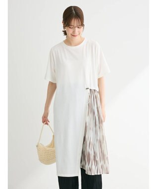 Green Parks 柄シアードッキングワンピース Off White
