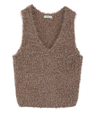 earth music&ecology ポンポンヤーンベスト Mocha