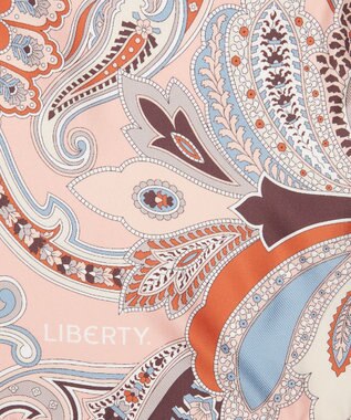 LIBERTY. ペイズリー ファンファーレ ジャカード シルクスカーフ 90 ピンク