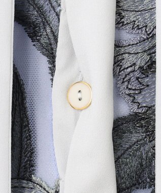 GRACE CONTINENTAL フラワー刺繍ミディドレス サックス