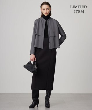 ICB L 【WEB限定・洗える】シルキーツイル  クロップドシャツ グレー系