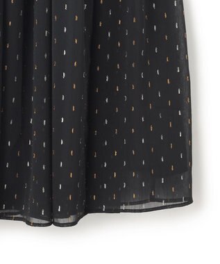 UNFILO ラメリンクルシフォン スカート ブラック