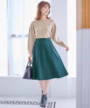 ANY SIS 【セットアップ対応】サーモ2WAYストレッチ スカート ディープグリーン