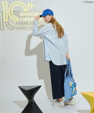 AMERICAN HOLIC 【Mickey&Friends】イニシャル刺繍CAP Blue