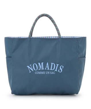 23区 【23区別注/WEB&一部店舗限定】NOMADIS SAC ストライプ ロゴ トートバッグ ブルーグレー系