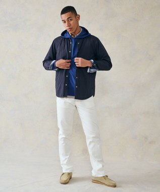 J.PRESS MEN バンドカラーリバーシブル シャツブルゾン ネイビー系1