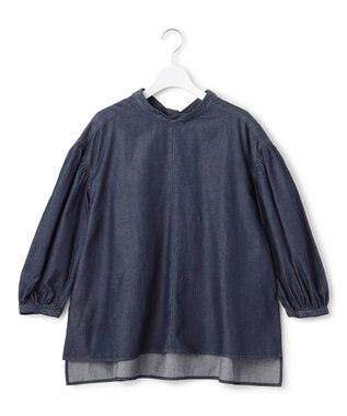 23区 【SLOW/一部店舗限定】ライトオンス デニム バックリボン ブラウス インディゴ系