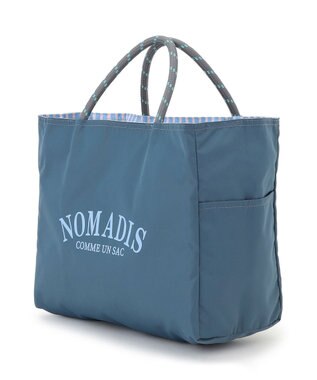 23区 【23区別注/WEB&一部店舗限定】NOMADIS SAC ストライプ ロゴ トートバッグ ブルーグレー系