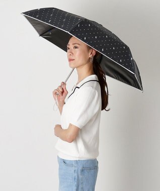 MOONBAT POLO RALPH LAUREN（ポロ ラルフローレン）晴雨兼用日傘 ドット 遮光率100% 遮熱 遮熱 UV ブラック