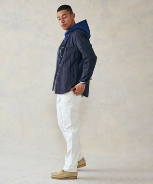 J.PRESS MEN バンドカラーリバーシブル シャツブルゾン ネイビー系1