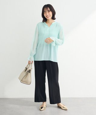 Green Parks ・Ｐｅｔｉｔ　Ｆｌｅｕｒ　タックテーパードパンツ Black